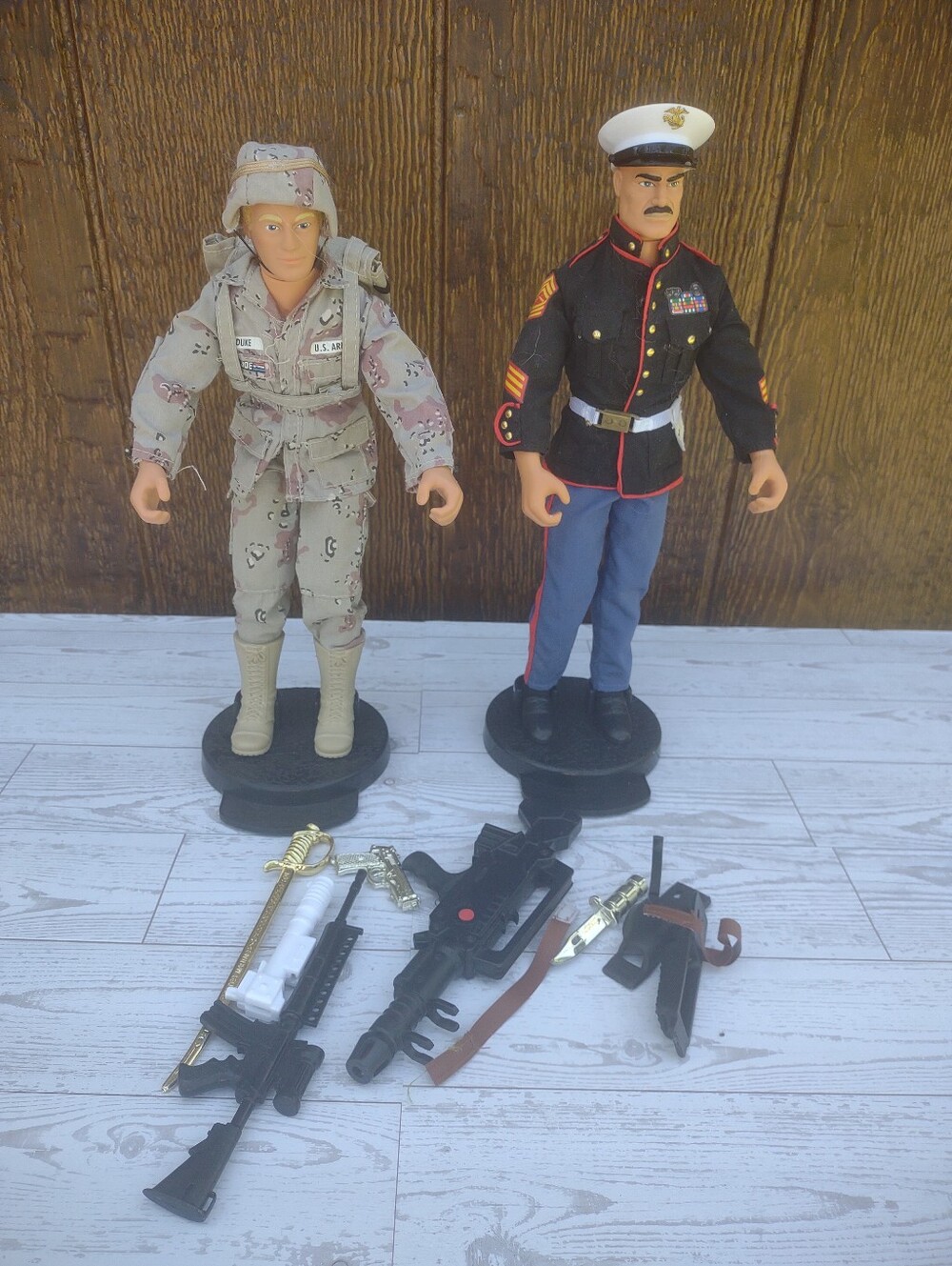 Vintage 1990's GI Joe Action Figures Bundle With Accessories Stands